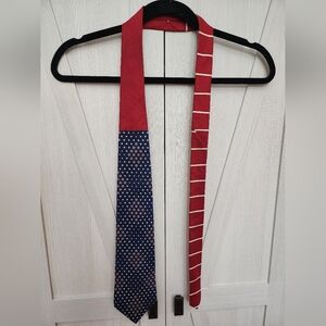 Tommy Hilfiger Red and Blue Geometric Tie